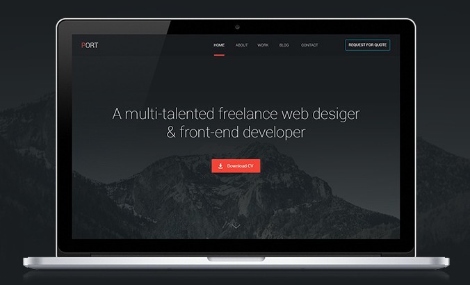 PORT Free One-page PSD-template